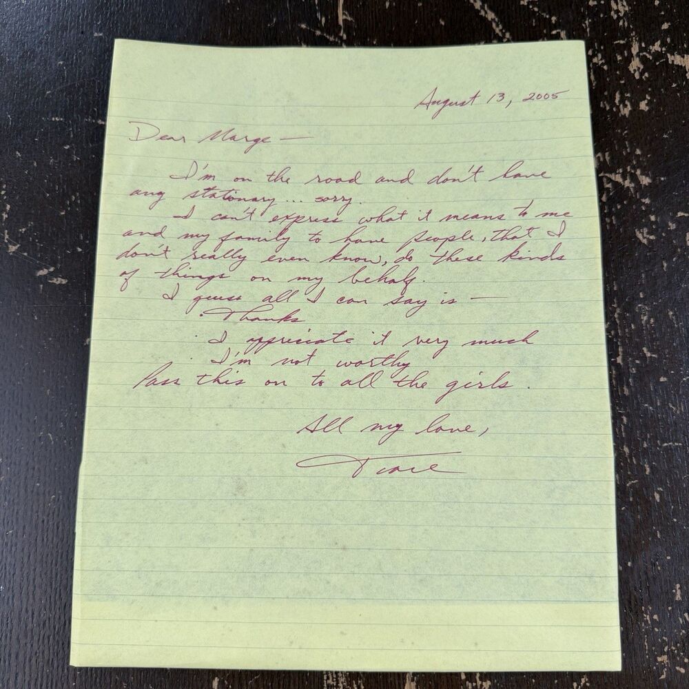 Trace Adkins Signed Personal Letter 2005 Original Autograph Country Music Star